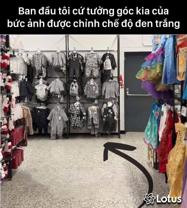 Clothing store with no bright colors illusion