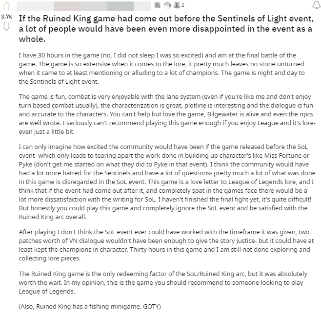 A player who spent 30 hours on Ruined King says it’s far better than the Lightguard event