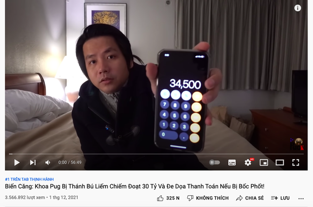 Khoa Pug's vlog tops trending charts