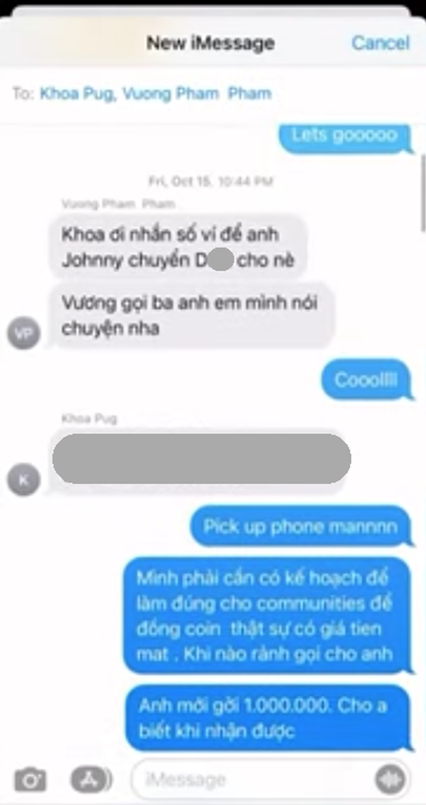 Johnny Đặng surprises many by sharing chat messages from their group collaboration