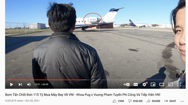 The jet Khoa Pug and Vuong Pham claimed to have bought has tail number N236N