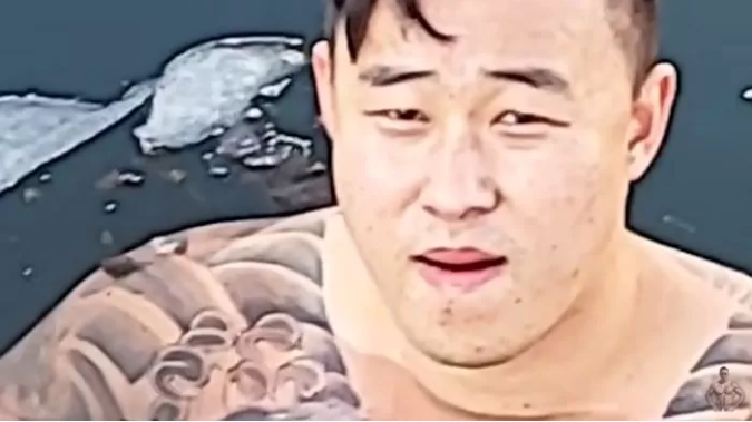 Kang looking pale after long time in cold water
