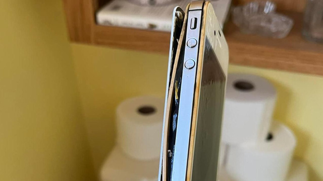 The iPhone was dirty but mostly intact after 10 years