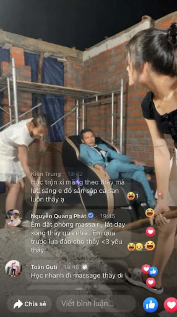 Even relaxing in a massage chair