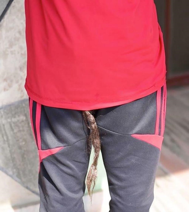 Close-up of Deshant's distinctive tail