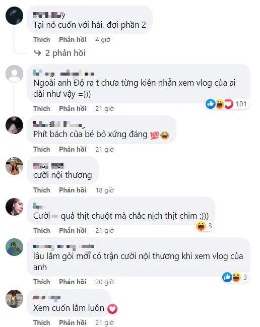 Độ Mixi smiling in the vlog