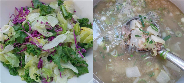 Lots of veggies, even the soup has just a little meat