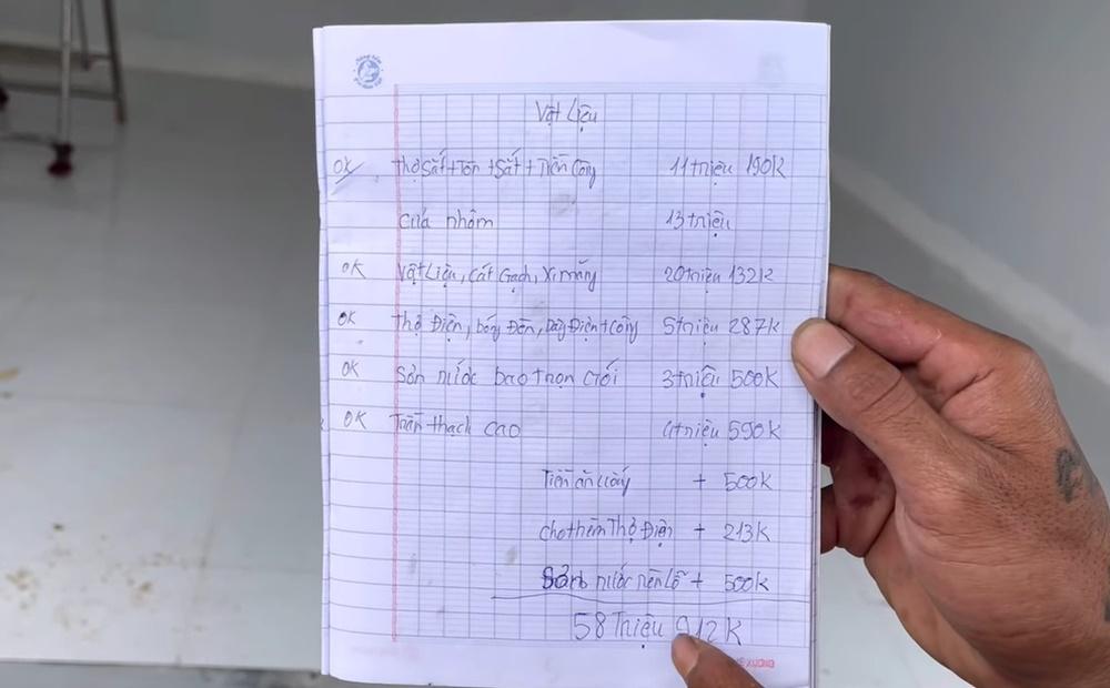 Lộc Fuho openly shares his cost notebook