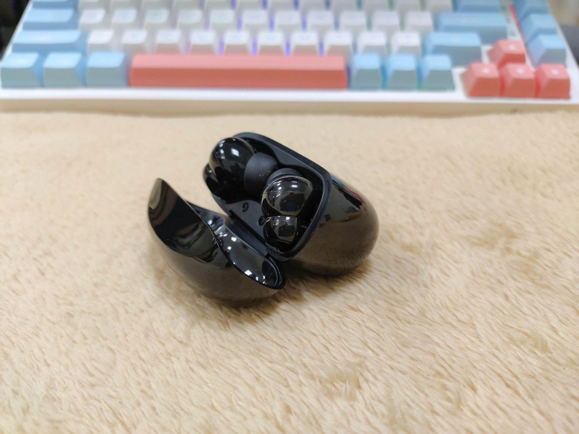 Soundcore R100 earbuds close-up