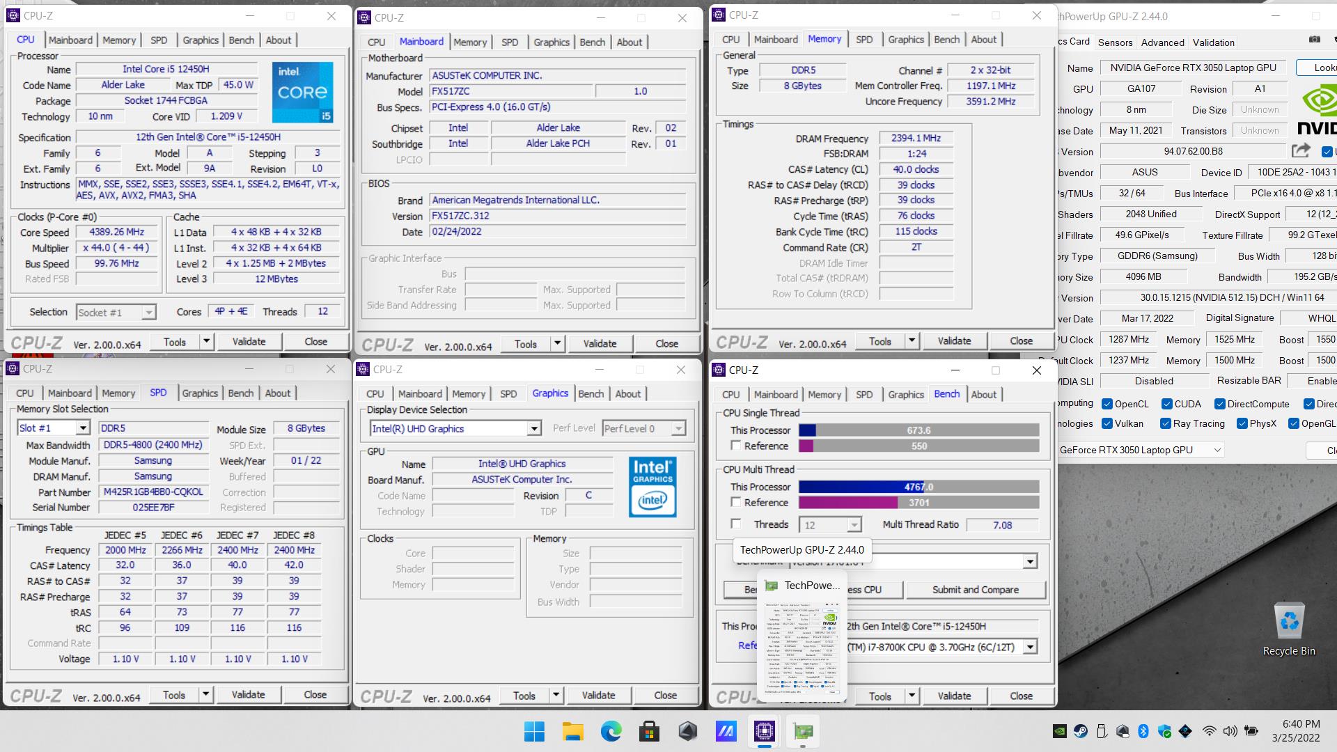 ASUS TUF Dash F15 2022 performance benchmark