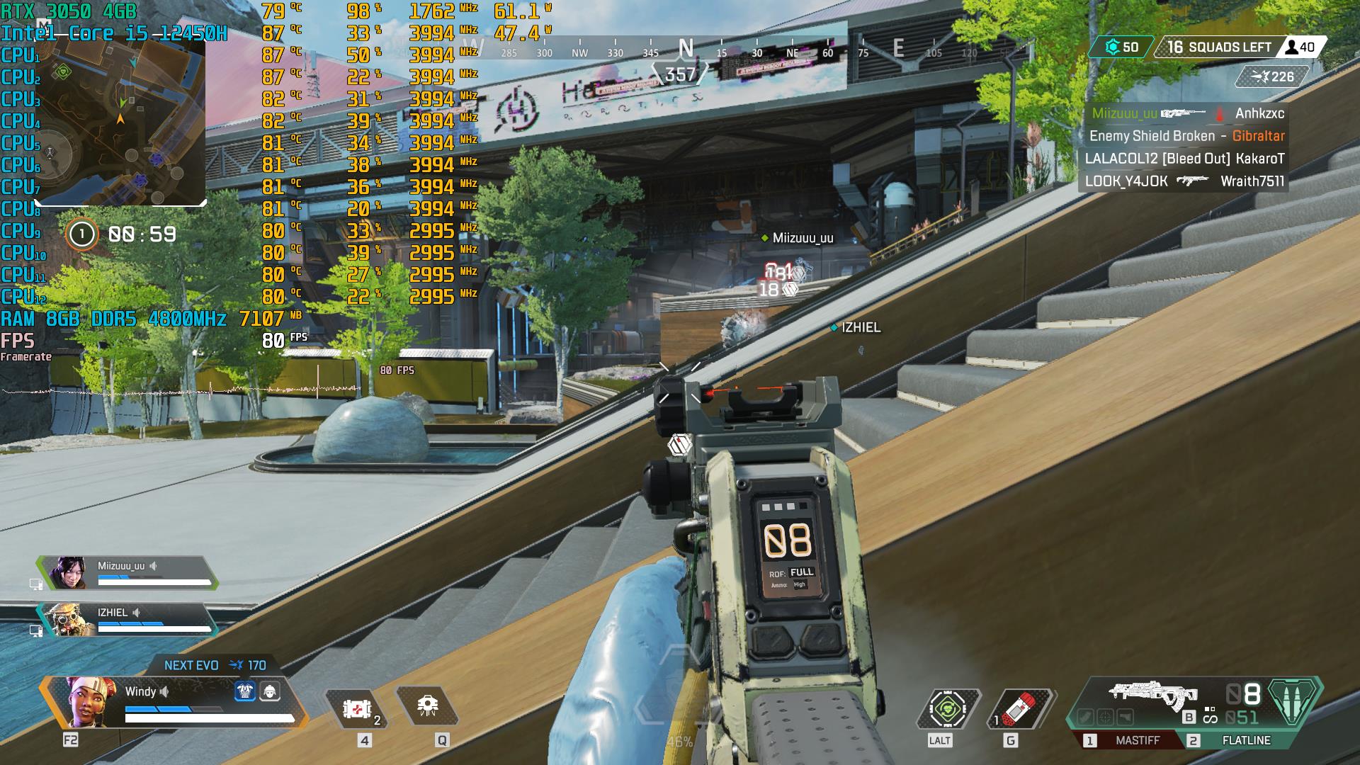 Apex Legends gameplay on ASUS TUF Dash F15 2022