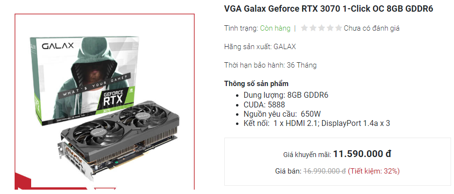 Compared to last year, paying just over 11 million VND for an RTX 3070 was almost unthinkable