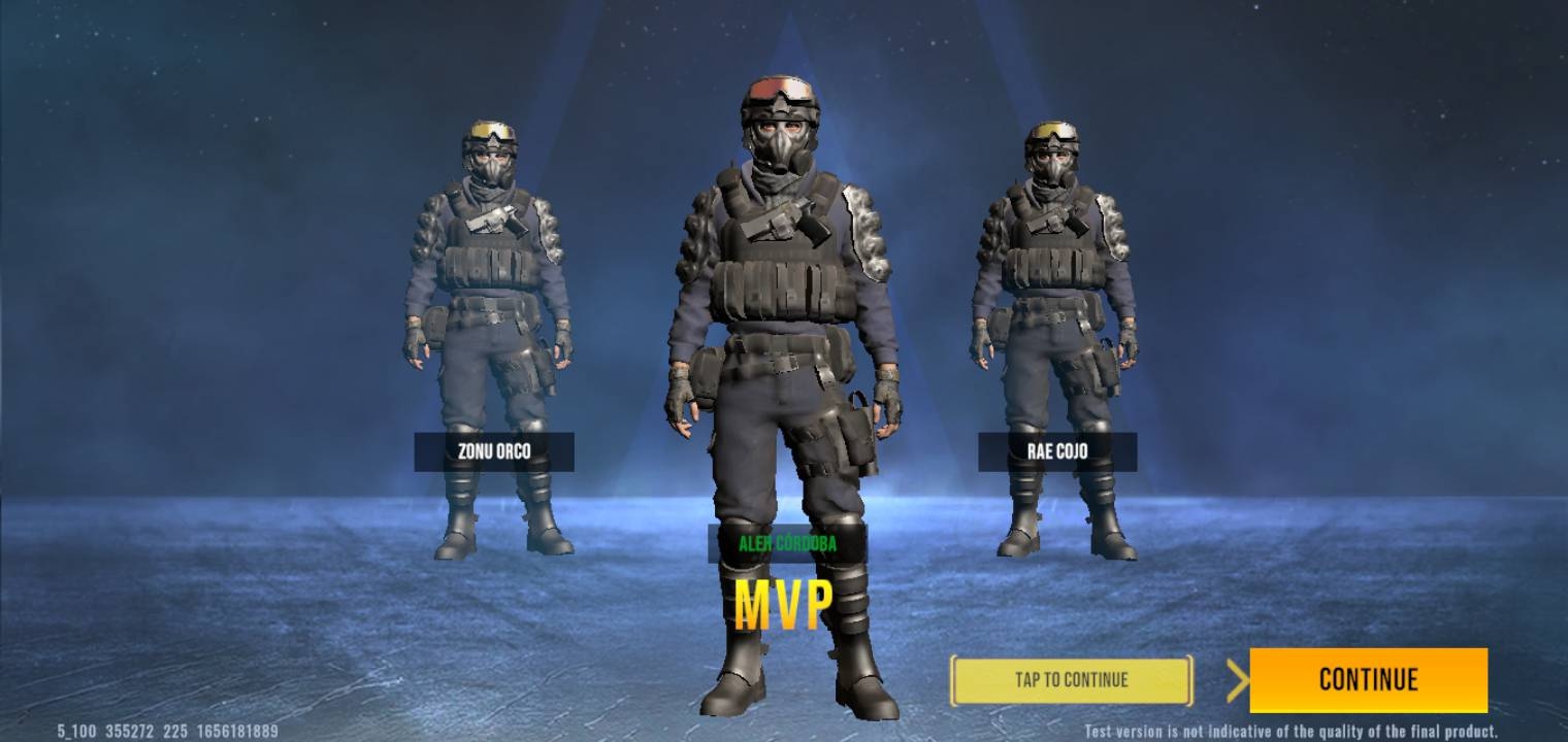 Alpha Ace weapon selection screen