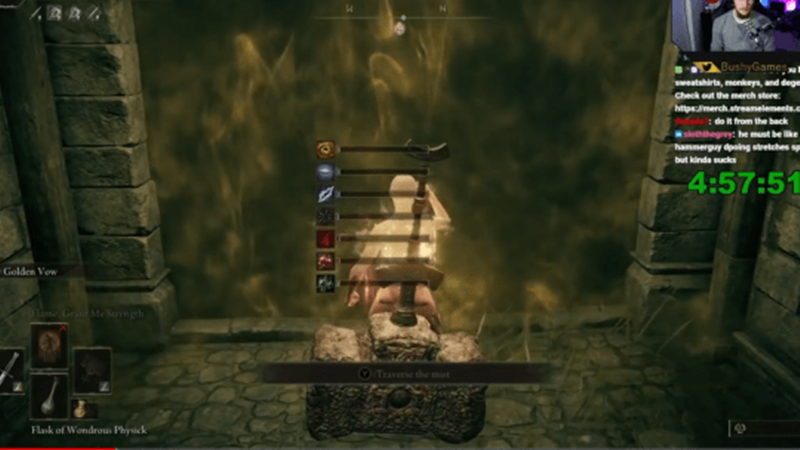 BushyGames spent 5 hours prepping buffs and potions for his character