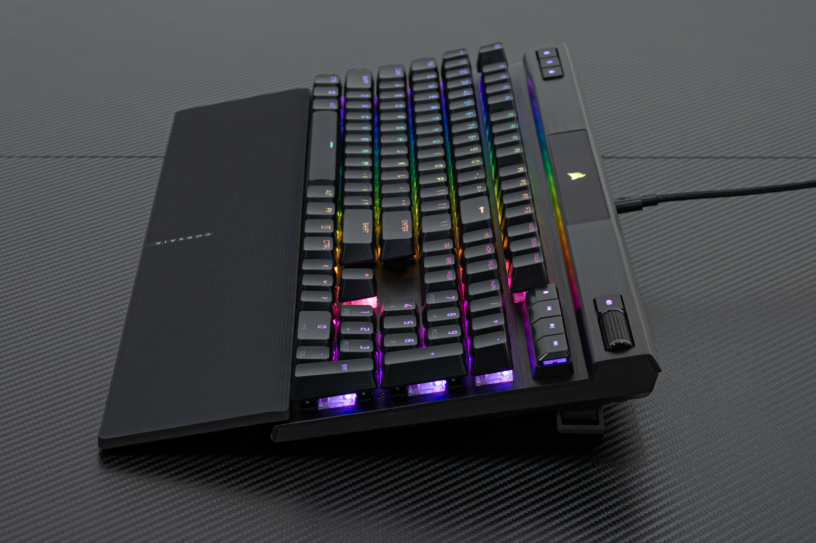 Corsair K70 RGB Pro keyboard side view