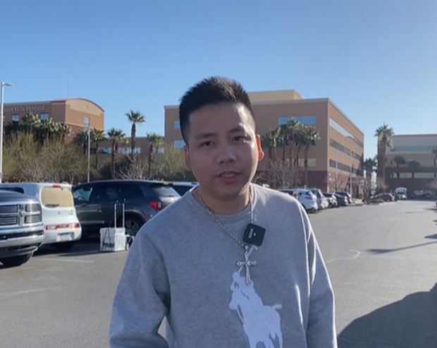 Khoa Pug prepares to enter the hospital for surgery