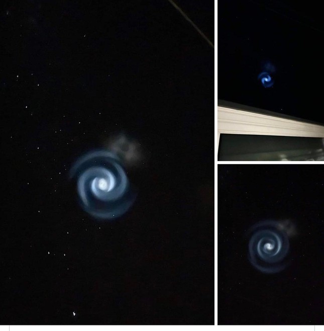 As soon as he stepped outside, he saw a huge, unclear spiral-shaped blue object or phenomenon in the dark night. Burns said skeptically, 'It looked like a giant spiral galaxy hanging in the air, slowly fluttering, very strange.'