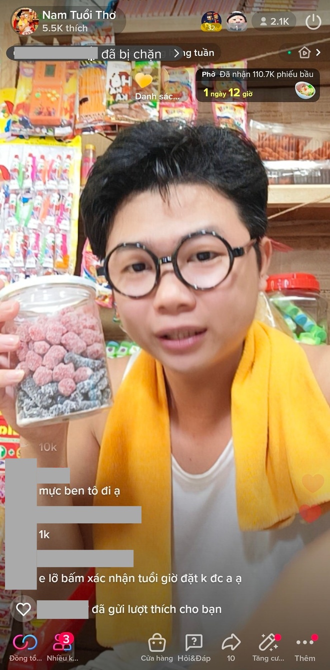 Nam once hit nearly 1,500 orders after 5 hours of livestreaming