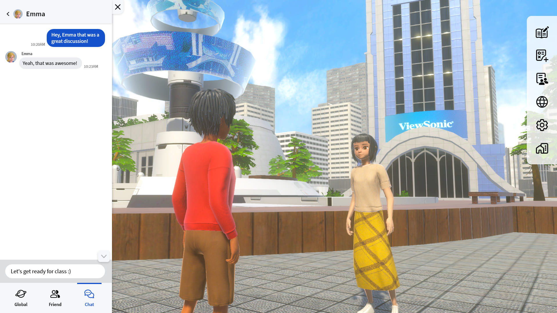 Students interacting in UNIVERSE by ViewSonic