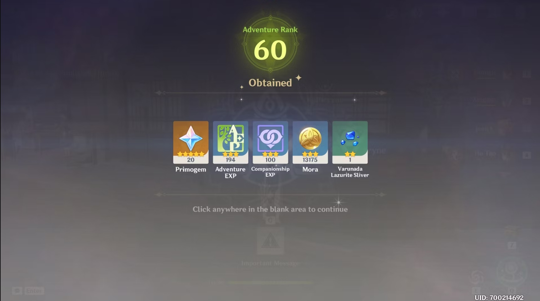 Genshin Impact Player Hits Max Level Without Spending a Dime 3 Shahar reached level 60 without spending any money