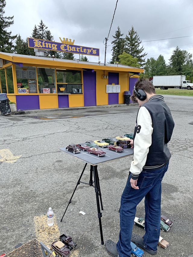14-Year-Old Autistic Photographer Wows with Toy Car Shots 3 Anthony setting up a shot - Photo: anthonyryanschmidt.com