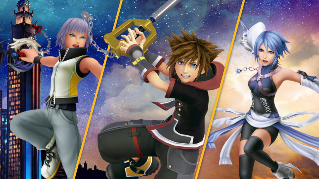 Sora wielding different Keyblade forms