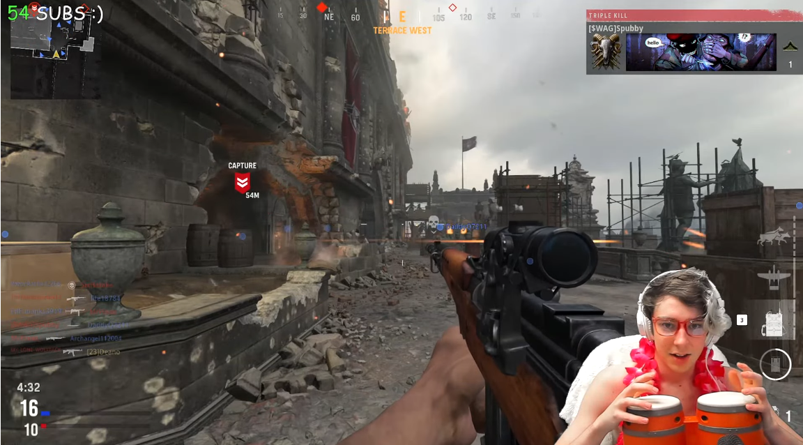 Gameplay with bongos controller