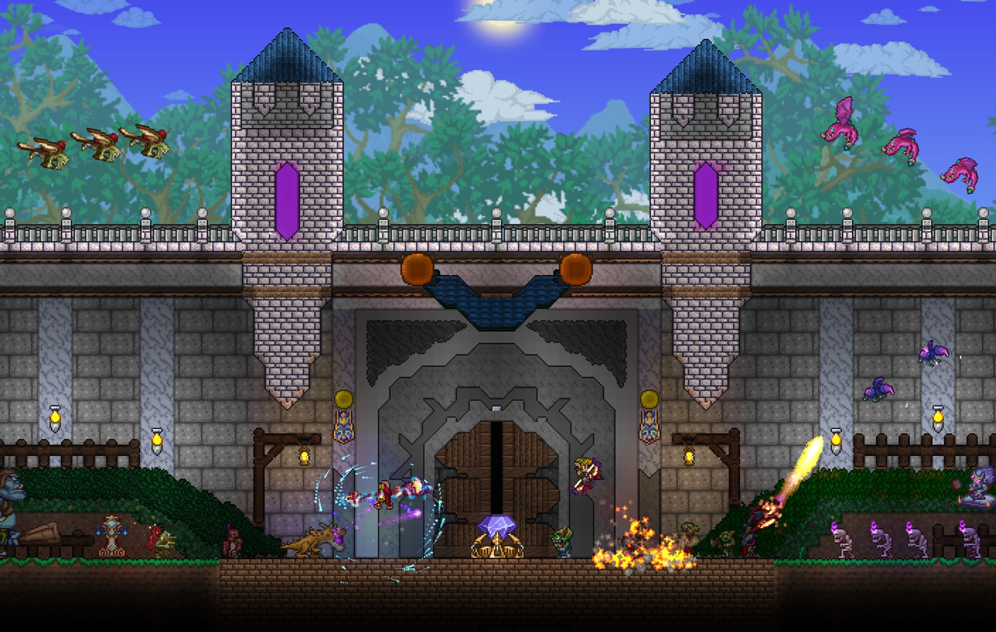 Terraria gameplay and building