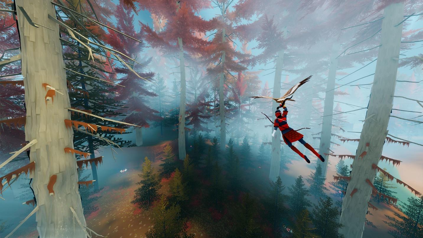 The Pathless mountain exploration with eagle