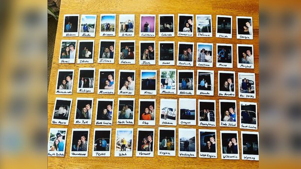 Collage of photos with 50 women from 50 different states