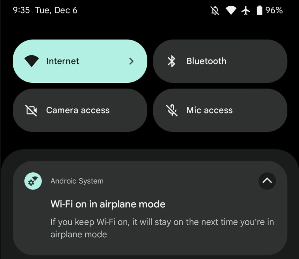 Android Lets You Keep Wi-Fi and Bluetooth On in Airplane Mode 2 Android Airplane mode Bluetooth toggle