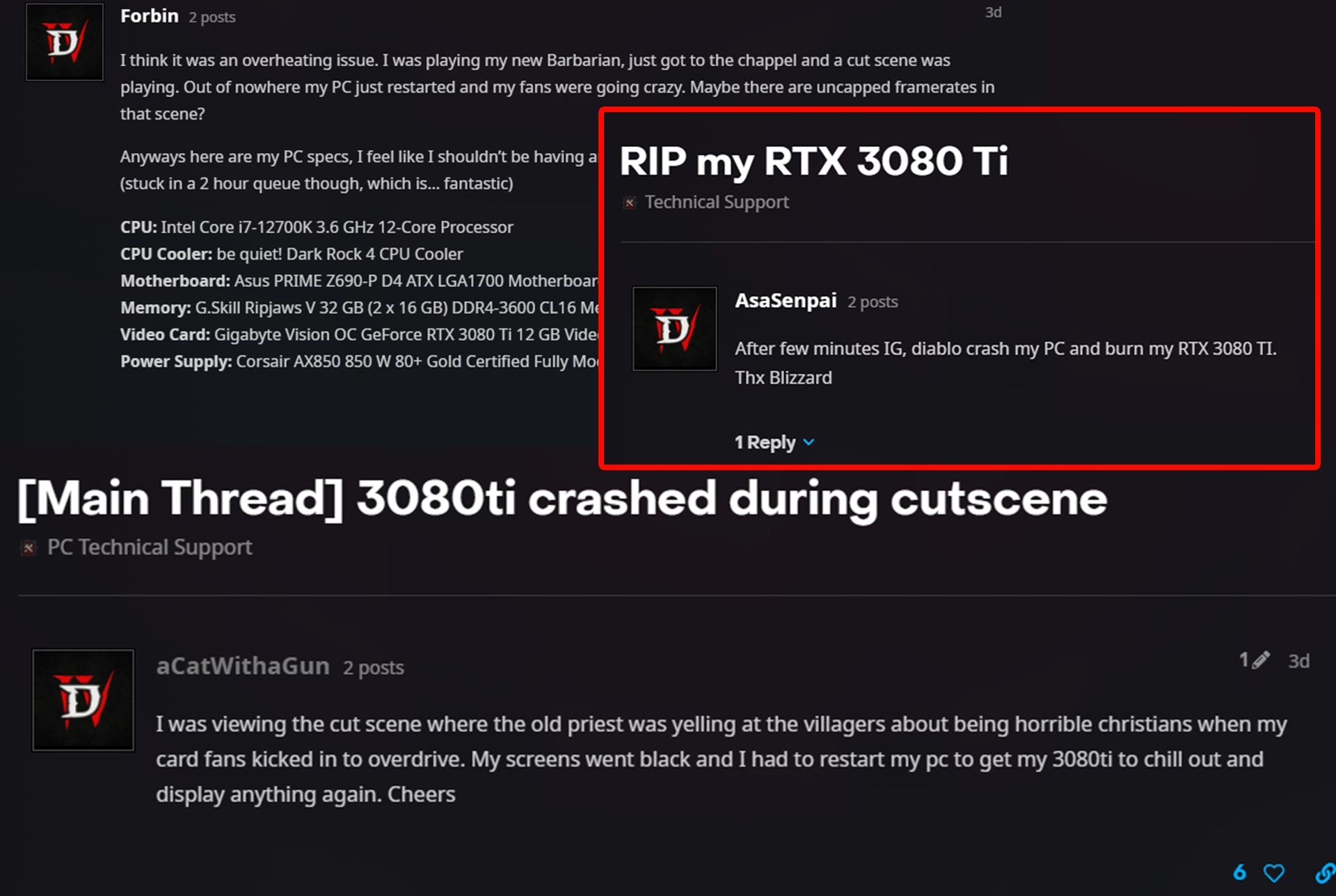 Diablo 4 Reportedly Burns Out RTX 3080 Ti GPUs 3 Image: Internet