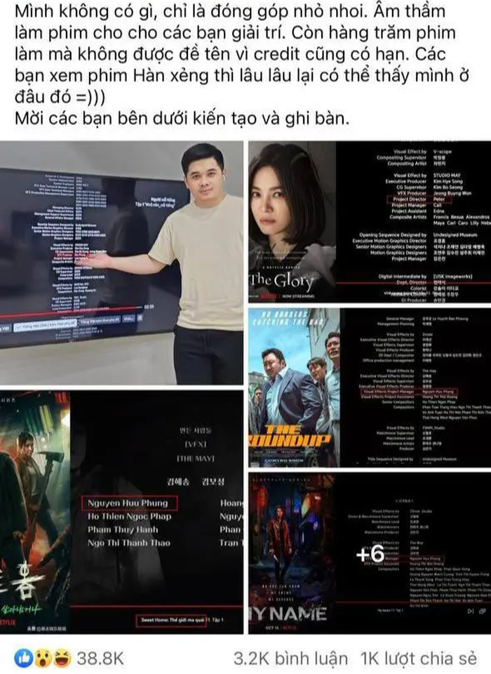 Why Gen Z's 'Flexing' Trend Is Taking Over Social Media 6 A profile that earns applause because surely everyone has watched at least one film this guy contributed to (Source: Nguyen Huu Phung)