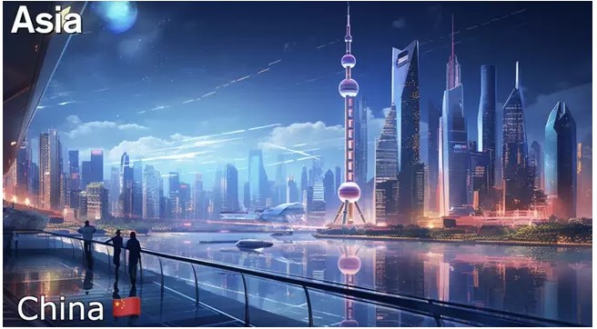 China has developed transportation that reaches light speed. They move so fast that only streaks of light can be seen in the sky.