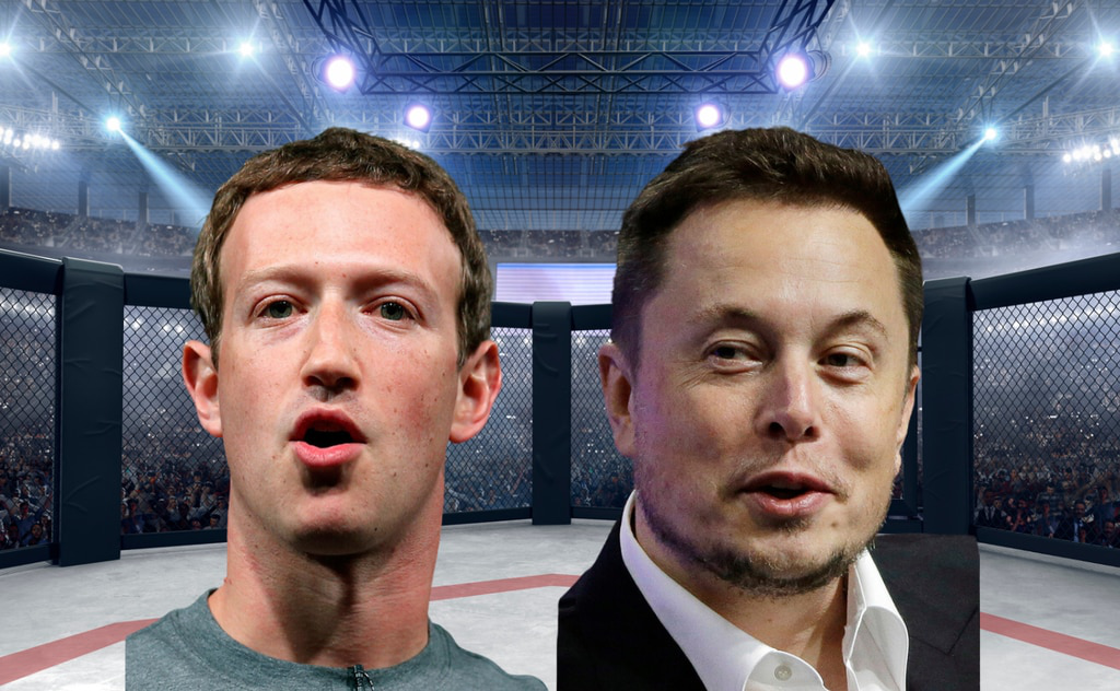 Elon Musk outside Mark Zuckerberg's house
