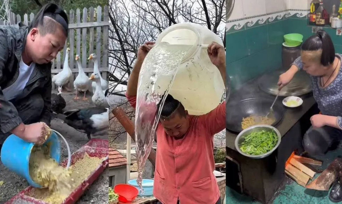 Sister Yu’s Bold Cooking Style Draws Millions Online 2 Sister Yu showcasing local farm produce during livestream