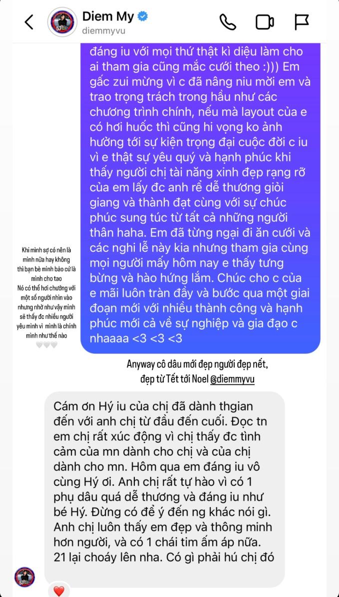 Trang Hy Responds to Criticism Over Unique Bridesmaid Look 2 Diem My 9x responds to Trang Hy