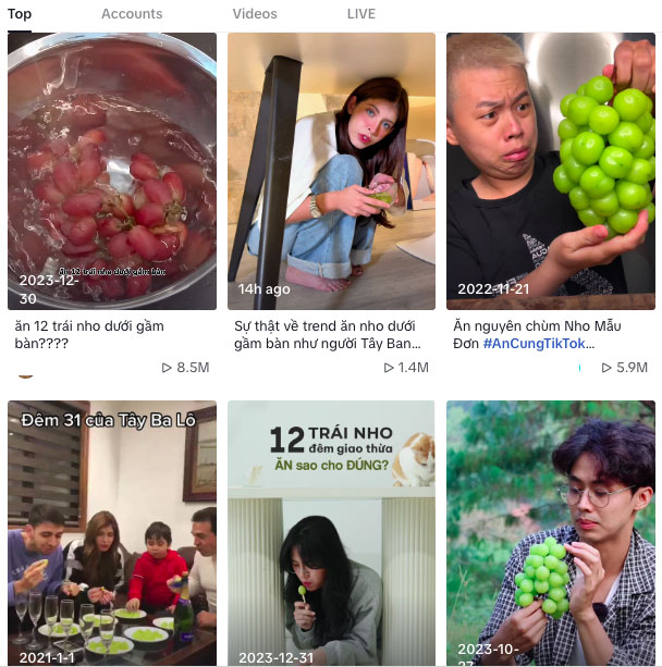 Why Eating Grapes Under the Table Is the New Year’s Hottest Trend 1 Young people eating grapes under the table
