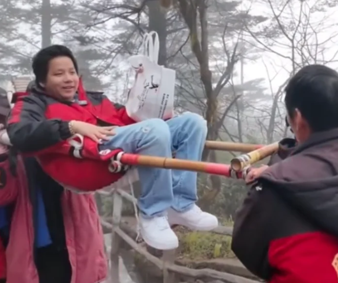 Khoa Pug Spends Big to Avoid Hiking After Leg Surgery 3 Porters on Chinese mountains