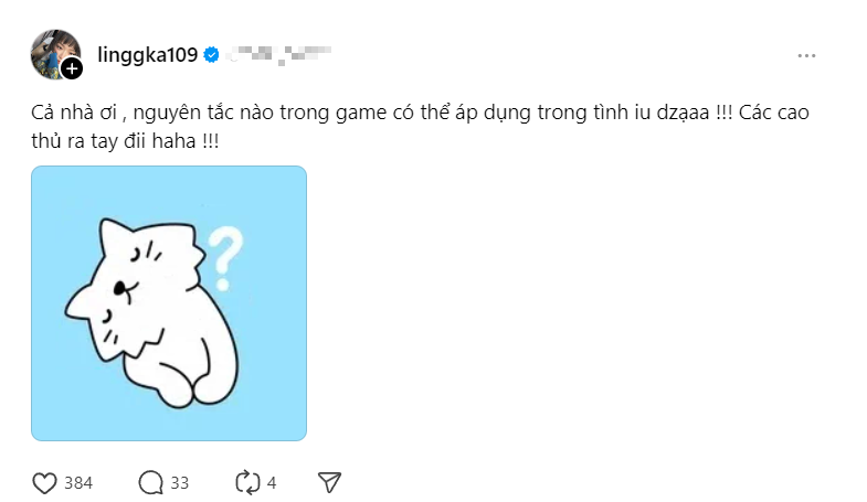 Linh Ka Asks Gamers for Love Advice, Gets Surprising Replies 2 Linh Ka's love advice post