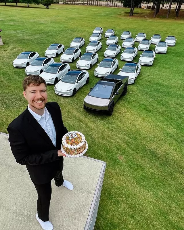 MrBeast Gives Away Teslas While Khoa Pug Plans Moon Reviews 1 MrBeast Tesla giveaway