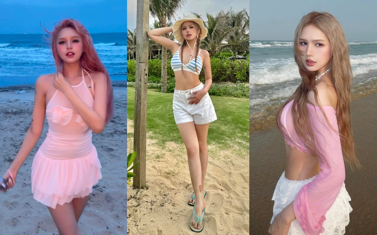 Xoài Non posing in sheer outfit