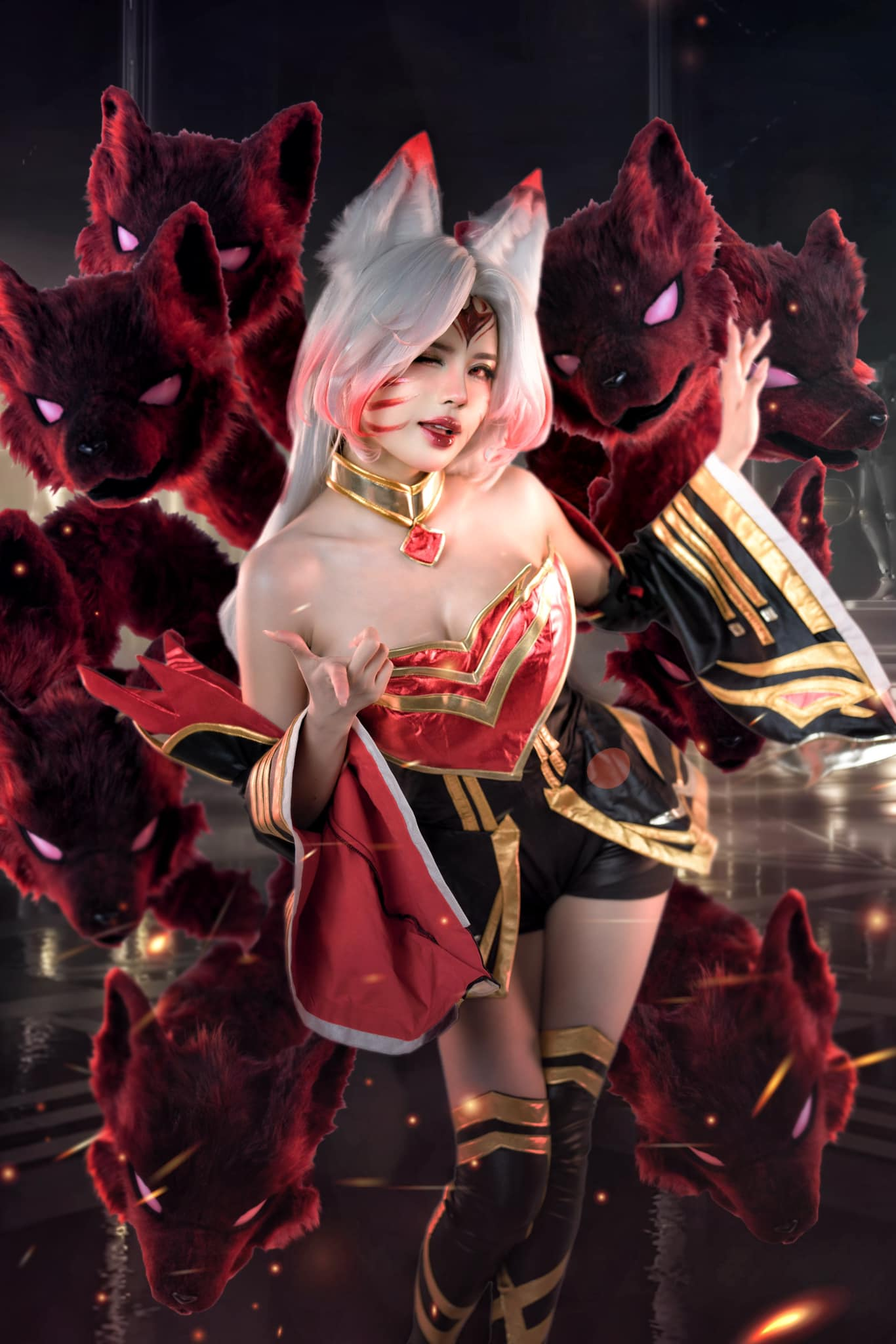 Mai Dora Steals Spotlight with Hilarious Ahri Cosplay Poses 3 Close-up of Mai Dora's Ahri cosplay makeup