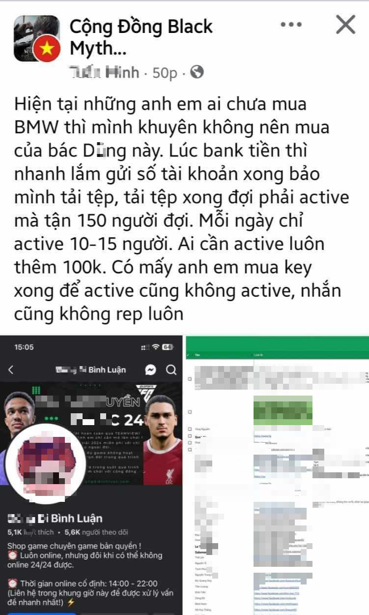 Facebook ad by scam account