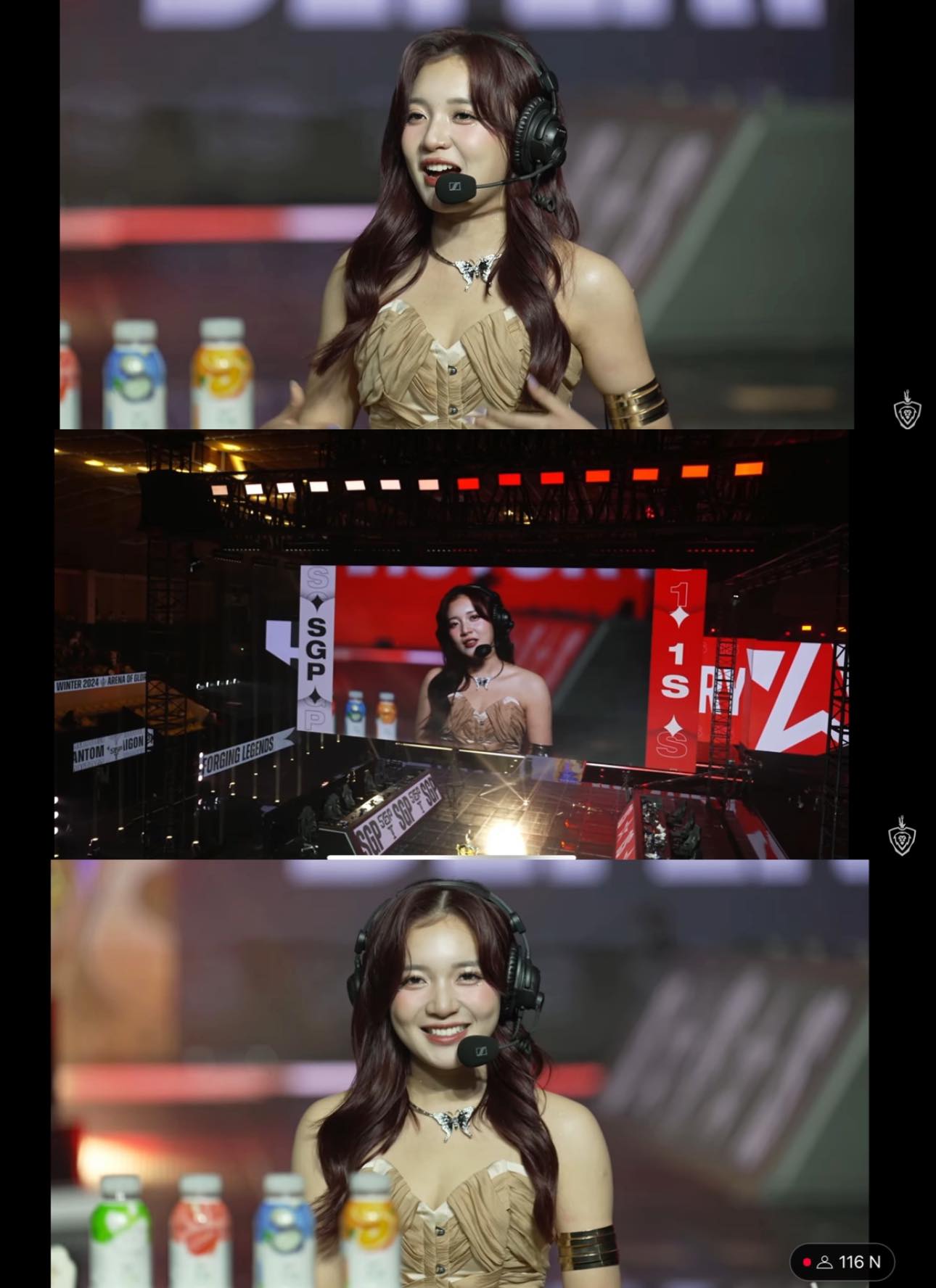 MC Phuong Thao Stuns Fans with Stunning Looks at Winter Finals 2 Phuong Thao fan photo at Arena of Valor Finals