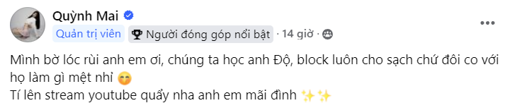 Mai Dora Blocks Haters Like Độ Mixi to Stay Focused 3 screenshot 2024 10 19 105104 1729311551461907633719