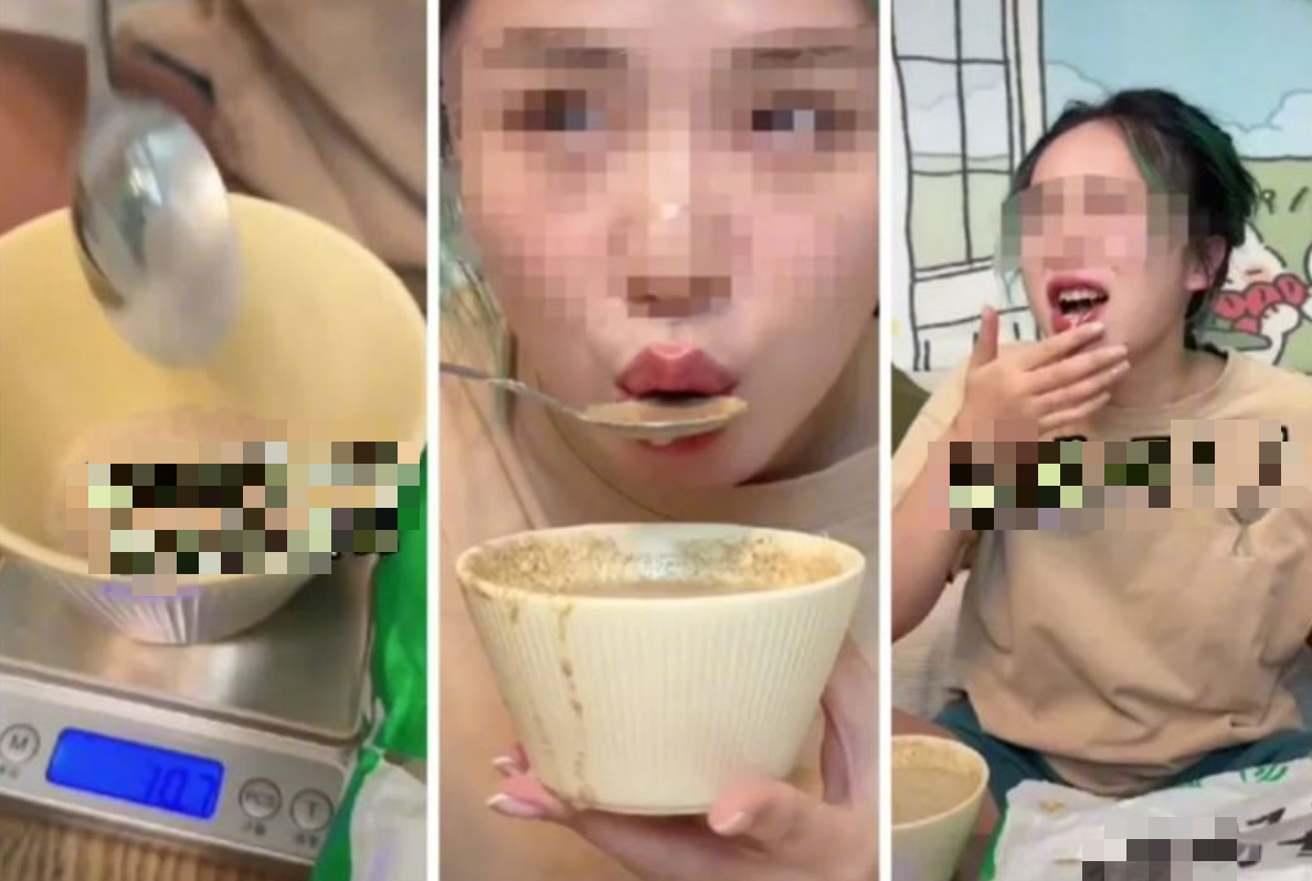 Streamer Eats Pig Feed on Livestream, Shares Shocking Taste Experience 2 King Kong Liuke eating pig feed