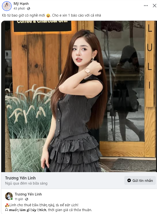 Streamer Bé My Faces Identity Scam Using Her Photos 6 Screenshot of fake account post