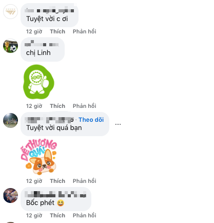 Screenshot of Linh Nắng's playful social media post