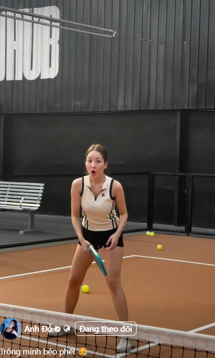 Trâm Anh Talks Ex While Playing Pickleball in Casual Gear 3 Trâm Anh commenting on her figure.